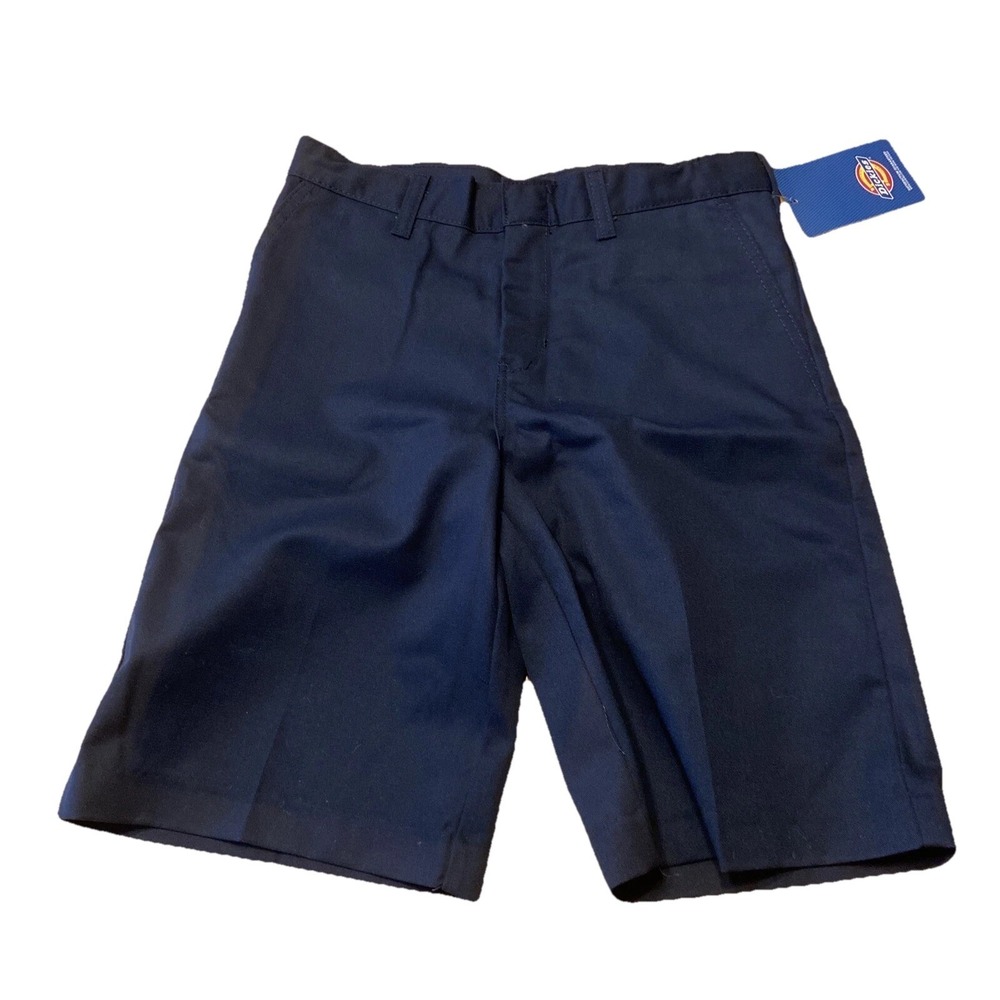 Dickies Boys Shorts Size 14 Navy Classic Fit Straight Flat Front